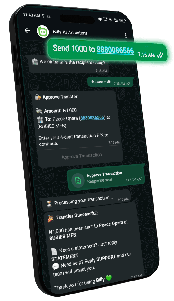 Billy Transfer Interface
